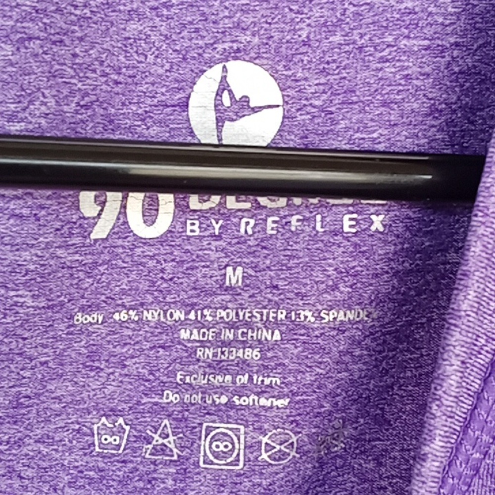 Bold Purple V-Neck Sportswear Athletic Top Ruched Fitted Activewear Workout - Picture 2 of 4
